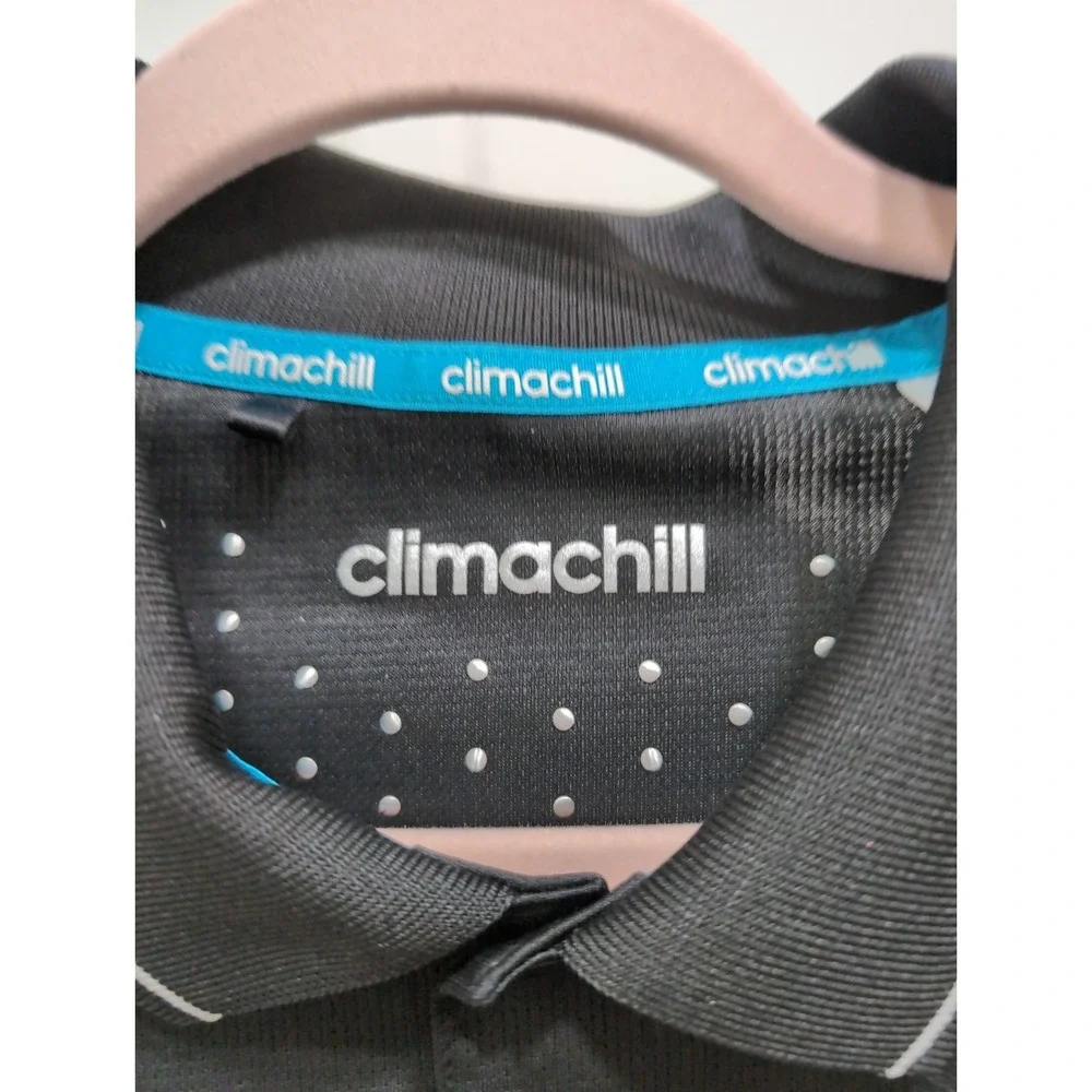 Adidas Climachill Black Polo Shirt Men's Size Medium